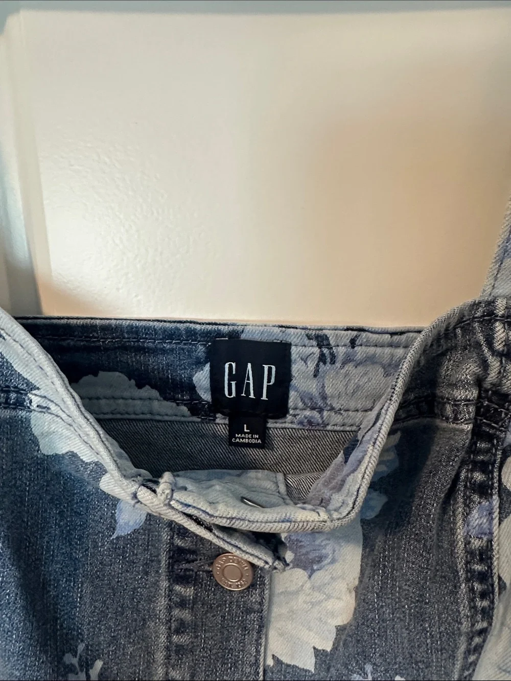 GAP Blue Floral Denim Mini Dress